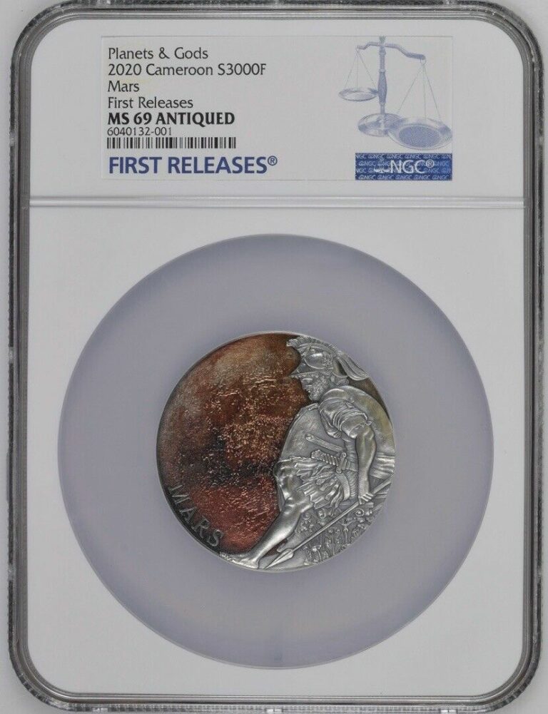 Read more about the article MARS PLANETS AND GODS 2020 CAMEROON  3oz SILVER COIN NGC MS69 FIRST RELEASES