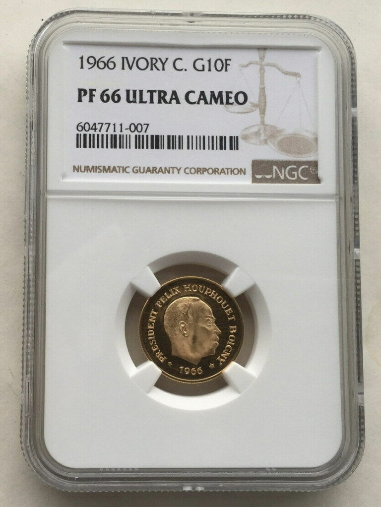 Read more about the article Ivory Coast 1966 Elephant 10 Francs NGC Gold Coin Proof