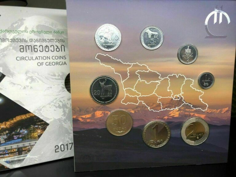 Read more about the article Official UNC Album Set Coins Georgia 2017: 1  2  5  10  20  50 Tetri + 1  2 Lari