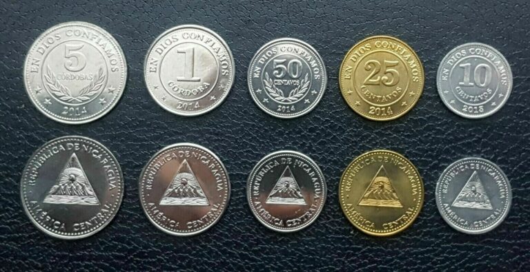 Read more about the article Nicaragua 5 Pcs Coins SET  10 25 50 Centavos 1 5 Cordoba  UNC  2014 2015