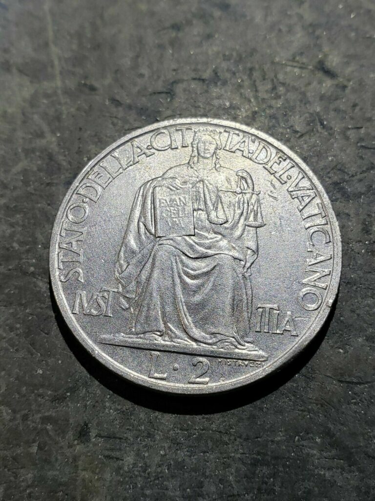 Read more about the article Vatican City: 1942 2 Lire Coin  Pius XII (1939-1958)  KM#36 #33