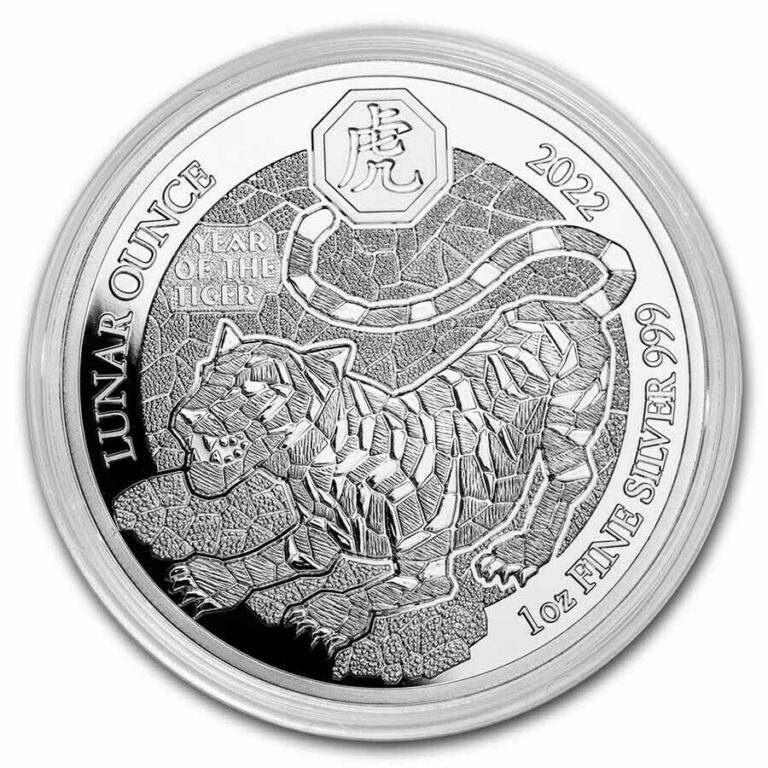 Read more about the article YEAR OF THE TIGER RWANDA LUNAR OUNCE 2022 1 oz  Proof Silver Coin Capsule COA