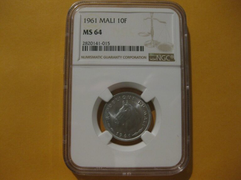 Read more about the article 1961  NGC Graded   MS 64   Mali 10 Francs HORSE COIN  1961 nice coin high grade