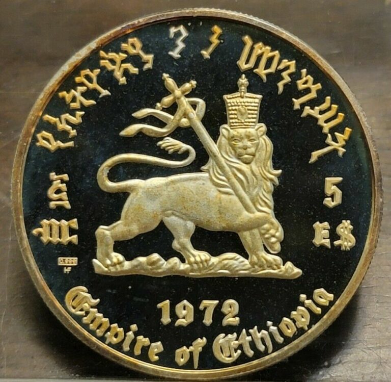 Read more about the article ETHIOPIA 1972 SILVER PROOF LION OF JUDAH HAILLE SELASSIE 5 $