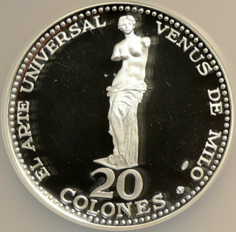 Read more about the article 1970 COSTA RICA Nude Venus of Milo OLD Proof Silver 20 Colones NGC Coin i103898