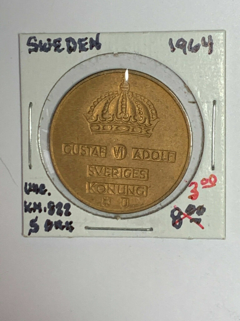 Read more about the article 1964 Sweden 5 Öre Brilliant Uncirculated Coin – Crown Above Inscription – KM-822