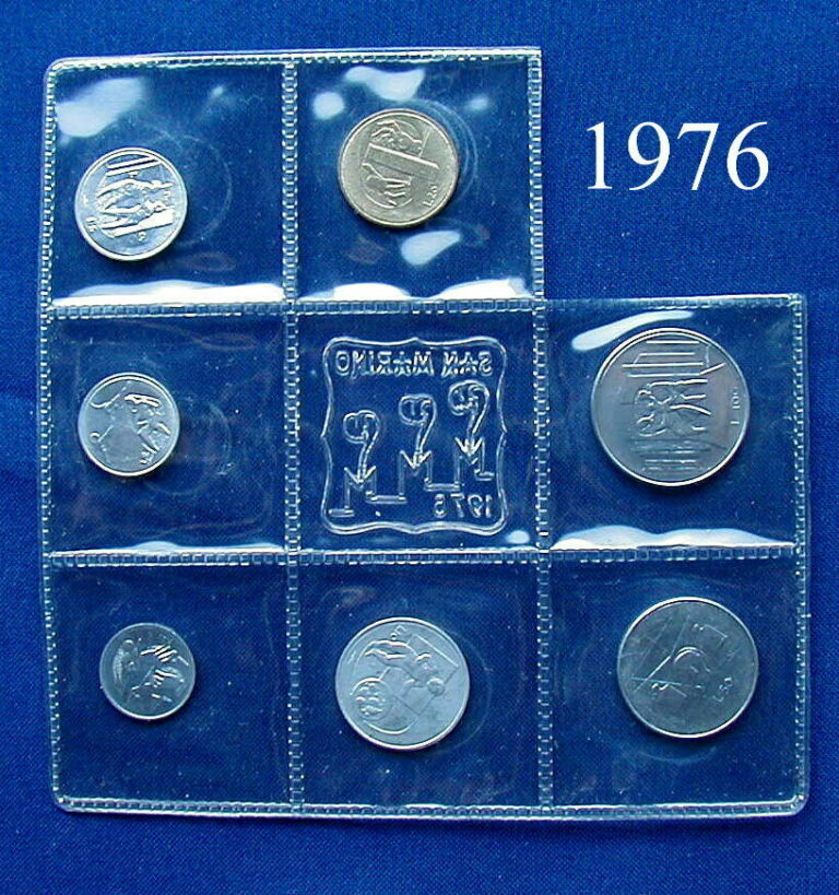 Read more about the article 1976 SAN MARINO (Italy) complete set 7 COINS UNC without silver