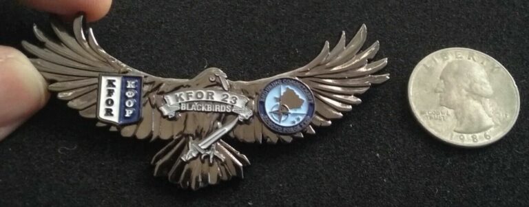 Read more about the article RARE KFOR Kosovo Forces 23 Blackbird Enduring Commitment Arkansas Challenge Coin