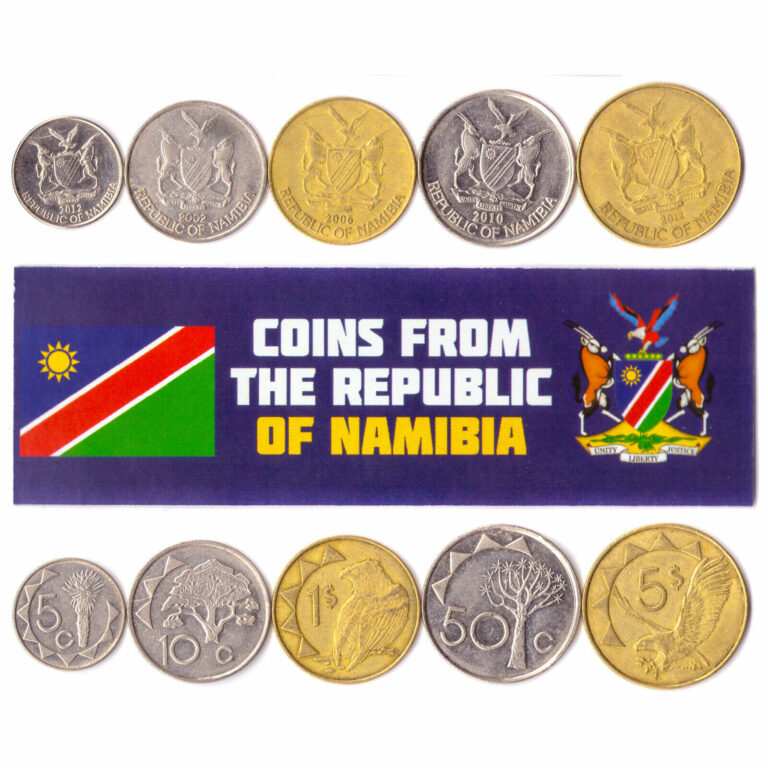 Read more about the article 5 NAMIBIAN COIN LOT. DIFFER COLLECTIBLE COINS FROM AFRICA. FOREIGN CURRENCY