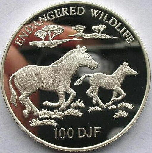 Read more about the article Djibouti 1994 Grevy Zebra 100 Francs Silver Coin Proof