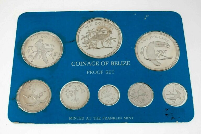 Read more about the article 1978 Coinage Of Belize 8 Coin Proof Set Mint Sealed PS9