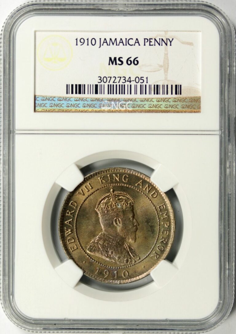 Read more about the article 1910 Jamaica Penny NGC MS66