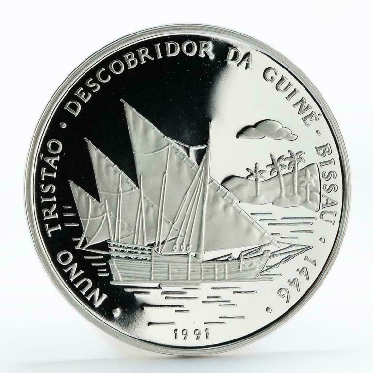 Read more about the article Guinea-Bissau 10000 pesos 545th Anniversary Nuno Tristau silver proof coin 1991