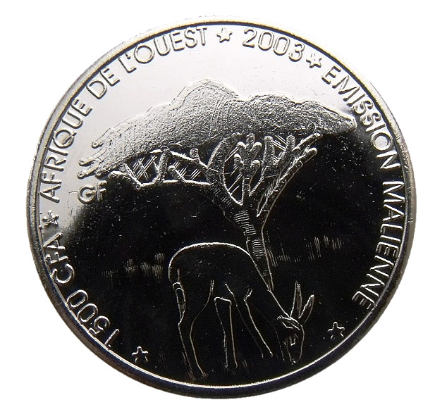 Read more about the article MALI 1500 CFA FRANCS – 1 AFRICA 2005 KM#17 GAZELLE UNDER TREE – ELEPHANT COIN
