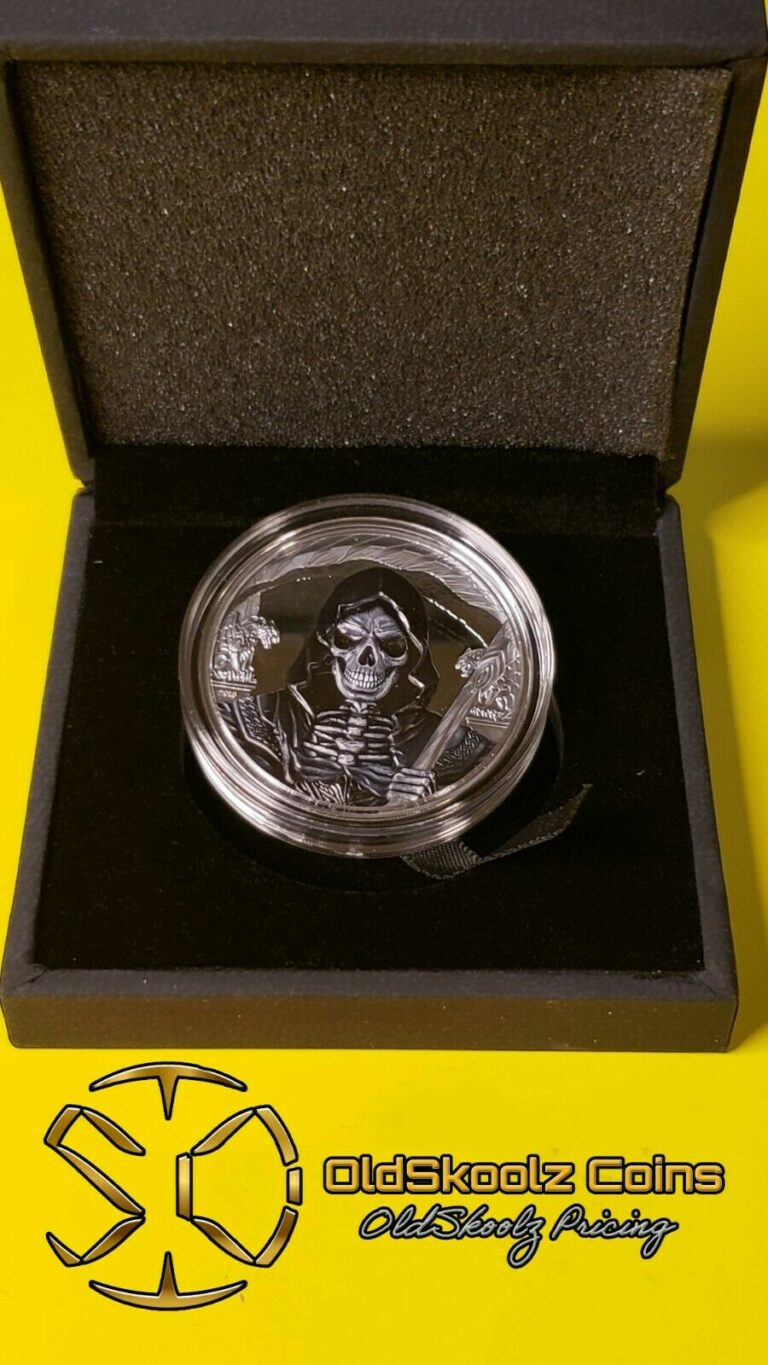 Read more about the article 2018 Equatorial Guinea GRIM REAPER THE DEATH 1oz Black Proof Silver Coin