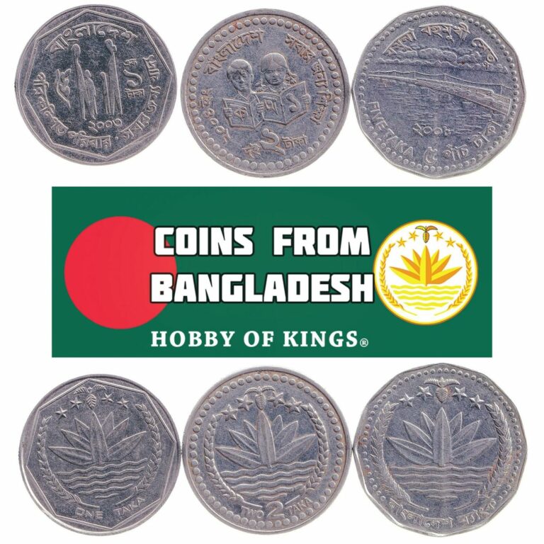 Read more about the article SET OF 3 COINS FROM BANGLADESH: 1  2  5 TAKA. 1996-2008