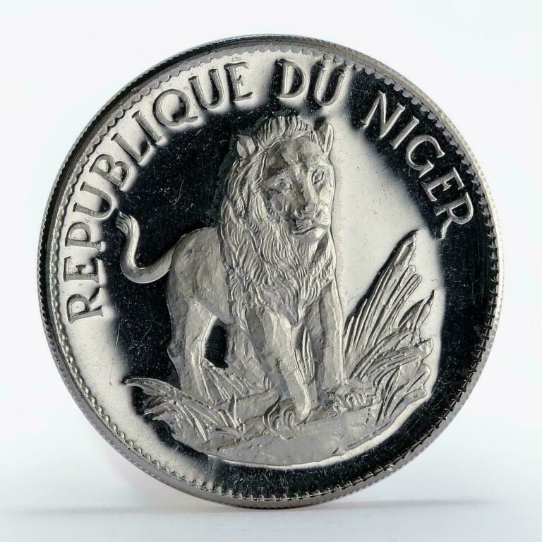 Read more about the article Niger 10 francs Animal Lion silver proof coin 1968