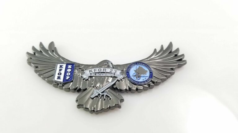 Read more about the article Arkansas NATO KFOR 23 Blackbirds Kosovo Force XII Challenge Coin 3″ Wide