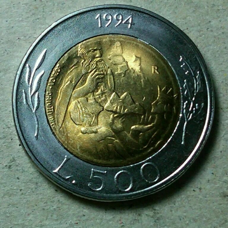 Read more about the article San Marino 500 lire 1994 unc bi-metallic coin