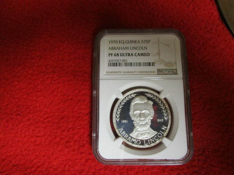 Read more about the article 1970 Equatorial Guinea .999 Silver Coin  NGC PR68 President Abraham Lincoln