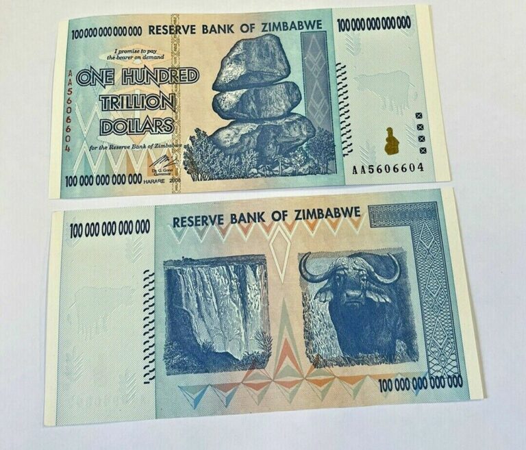 Read more about the article RARE- 100 TRILLION DOLLAR BILL 2008 Zimbabwe Gem Uncirculated Currency Note