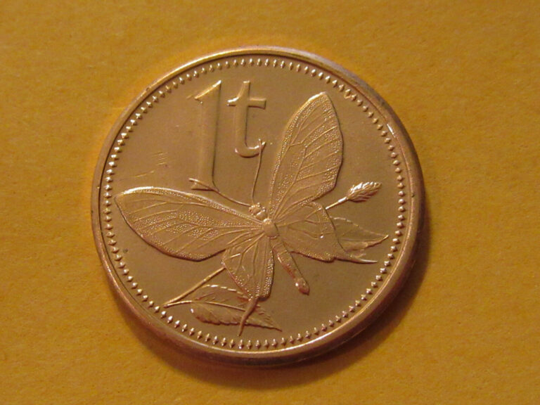 Read more about the article 2002 or 04  Papua New Guinea  1 Toea Butterfly coin  unc beauty   classic coin