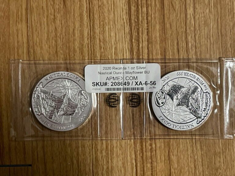 Read more about the article Lot of 2  2020 Rwanda Mayflower Nautical Ounce 1oz Silver Coin in sealed pack