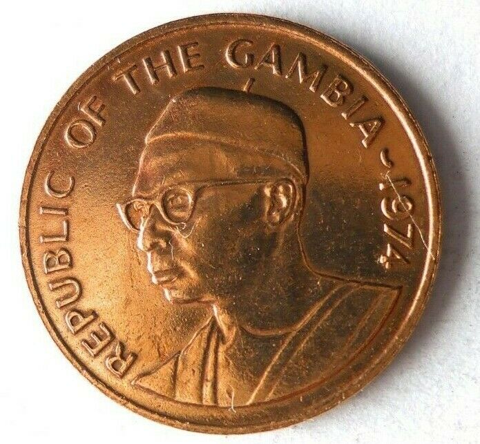 Read more about the article 1974 THE GAMBIA BUTUS – AU/UNC GEM – Exotic African Coin – Free Ship – Bin #401