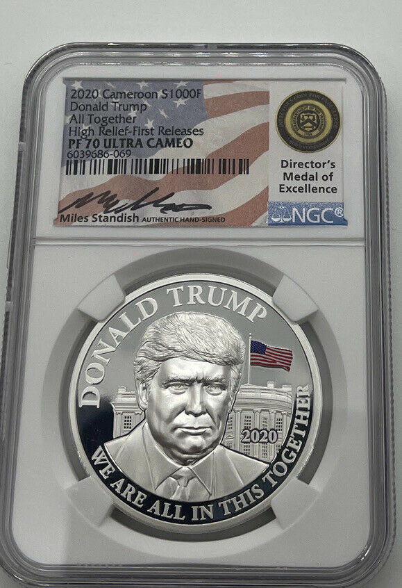 Read more about the article 2020 Cameroon S1000F Donald Trump All Together NGC PF70 UC Rare HR Low Mintage