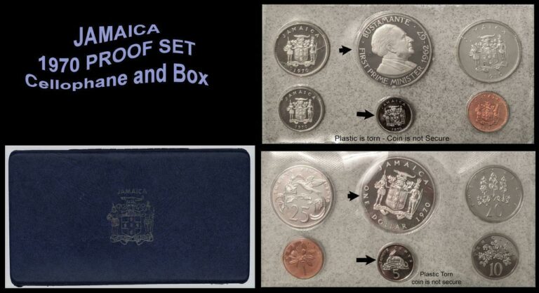 Read more about the article JAMAICA 1970 Proof Set The Franklin Mint 6 Coin Set with Box