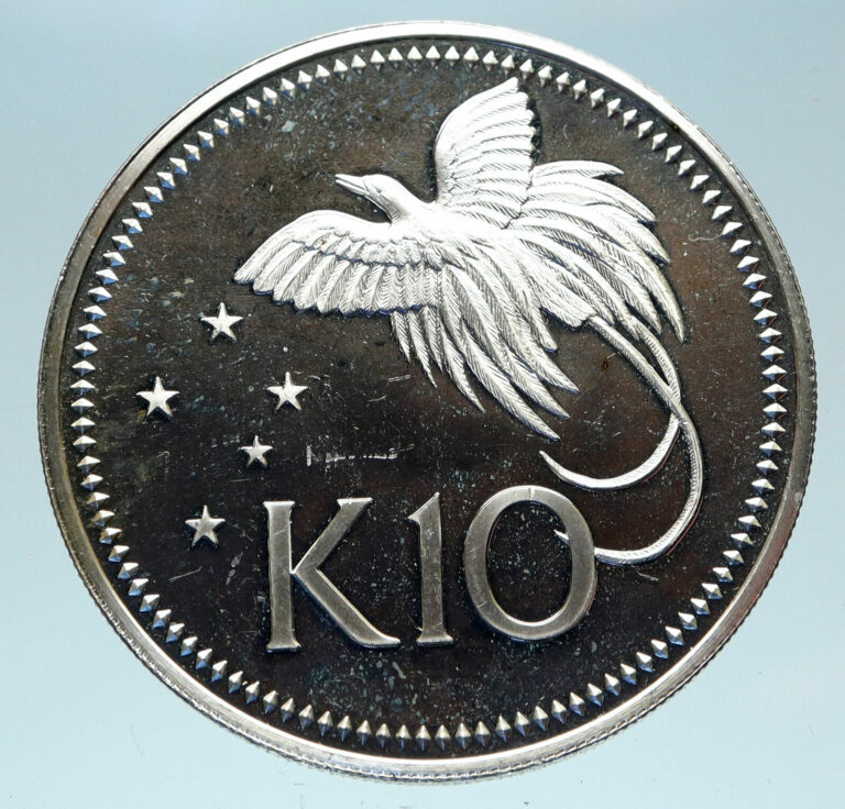 Read more about the article 1975 PAPUA NEW GUINEA Large 4.5CM Exotic Bird Proof Silver 10 Kina Coin i83083