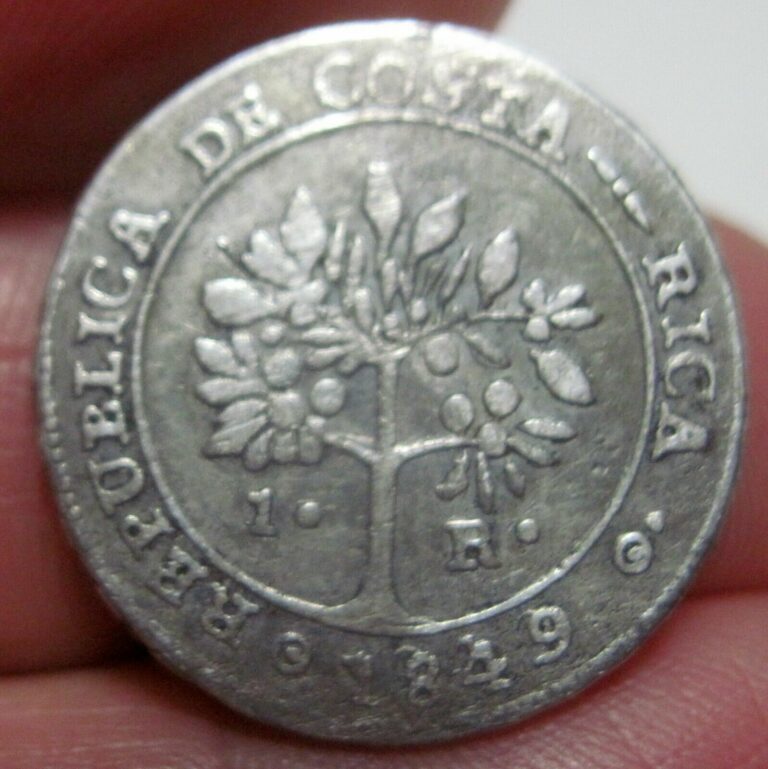 Read more about the article 1849 (COSTA RICA) 1 REAL (SILVER)  – DOUBLE  DATE– (OVER DATE)