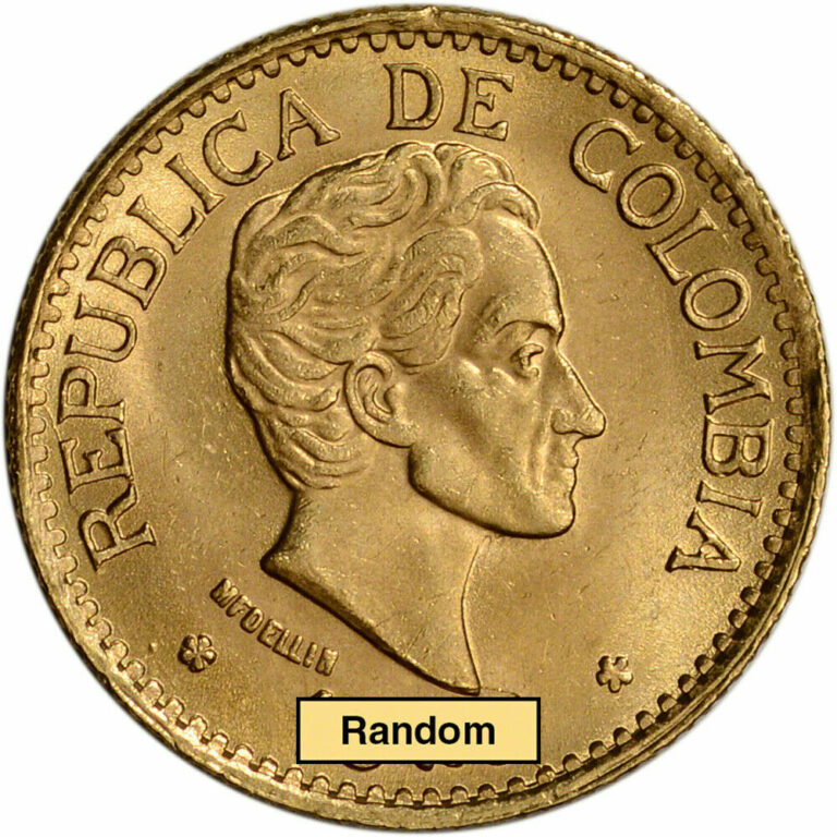 Read more about the article Colombia Gold 5 Pesos (.2355 oz) – AU/BU – 1924 – 1930 – Bolivar Small Head