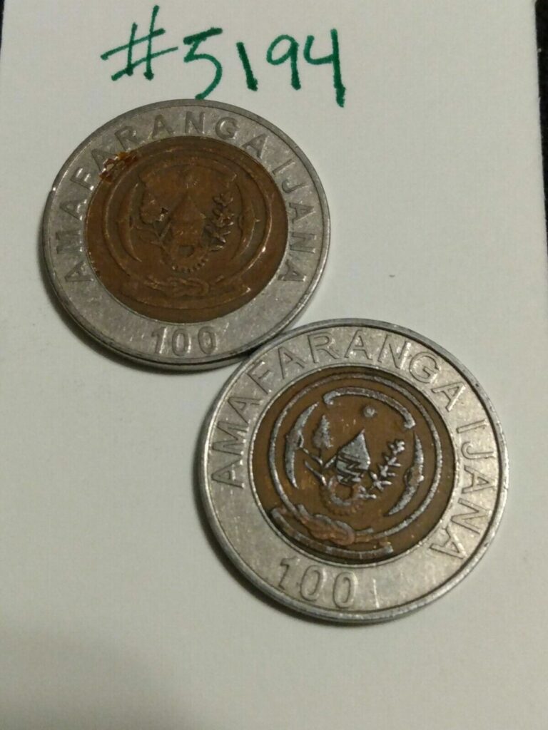 Read more about the article 🇷🇼🇷🇼🇷🇼 (2) 2007 Rwanda 100 Francs Coins  🇷🇼🇷🇼🇷🇼