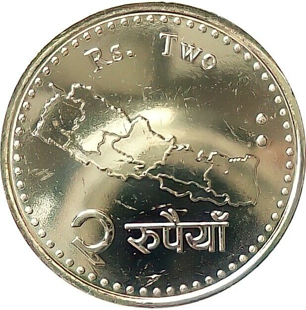 Read more about the article New NEPAL Rupees-2 CIRCULATION Coin 2021 Map/Temple【KM Cat № #NA】UNC