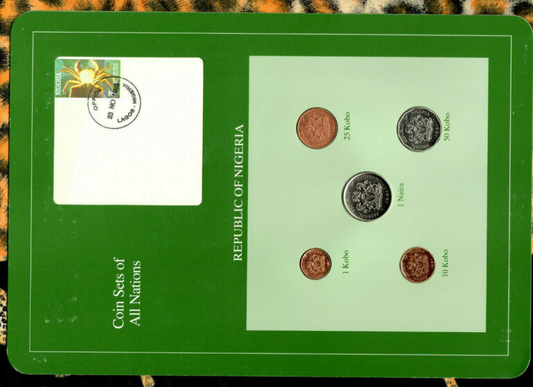 Read more about the article Coin Sets of All Nations Nigeria 1 Naira  50 25 10 1 Kobo 1991 UNC SCARCE