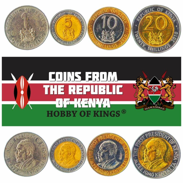 Read more about the article SET OF 4 COINS FROM KENYA: 1  5  10  20 SHILLINGS. 2005-2010