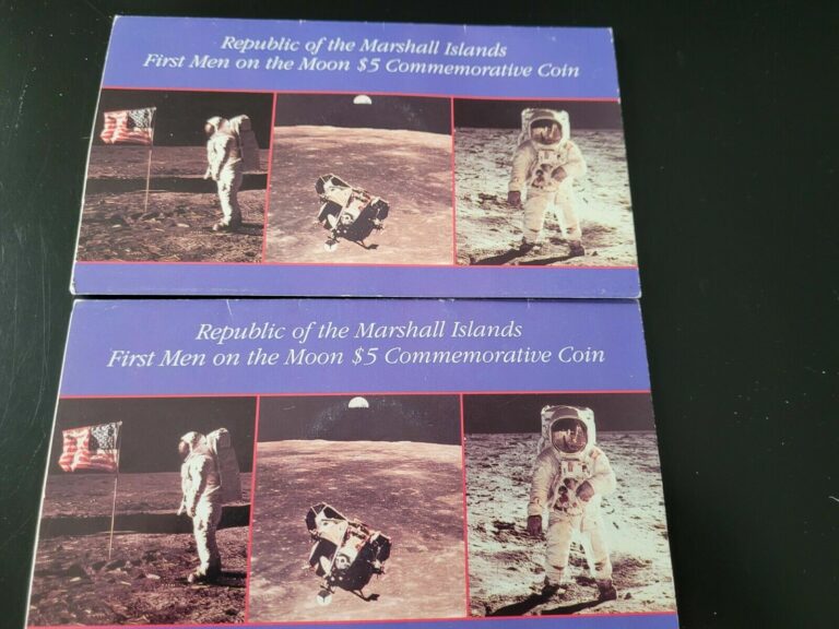 Read more about the article Two Marshall Islands 1st Men on the Moon $5 Commemorative Coins in Folders