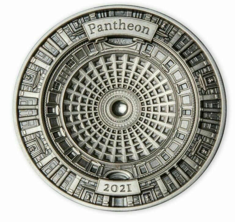 Read more about the article PANTHEON 2021 3.2 oz (100g) $10 Pure Silver 4 Layer Coin UHR Concave – Solomon