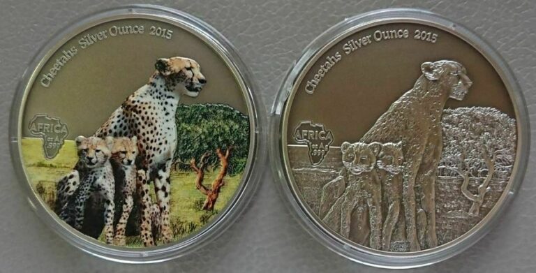 Read more about the article Gabon 2015 1000 Francs AFRICA CHEETAHS 2 x 1 oz Antique Finish Coin Set