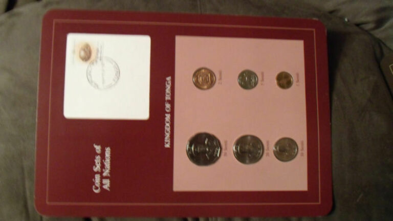 Read more about the article Coin Sets of All Nations Tonga w/card UNC 1  2  5  10  20  50 Seniti 1981