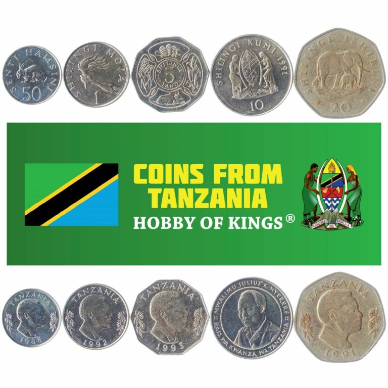 Read more about the article SET OF 5 COINS FROM TANZANIA: 50 SENTI  1  5  10  20 SHILLINGI. 1987-1993