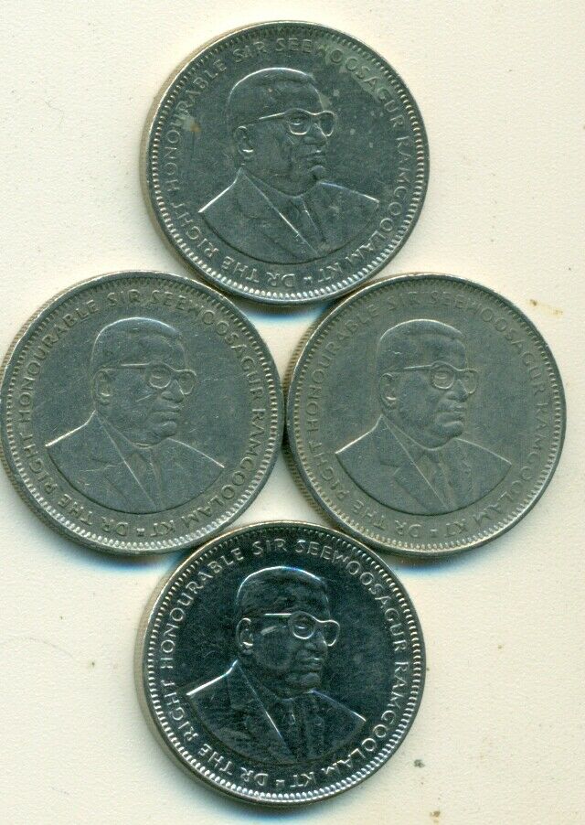 Read more about the article 4 DIFFERENT 1 RUPEE COINS from MAURITIUS (1991  1995  2008 and 2012)