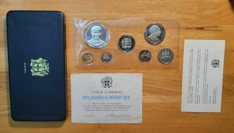 Read more about the article 1971 Jamaica Proof Set with Box and COA – Includes Sterling $5 Coin