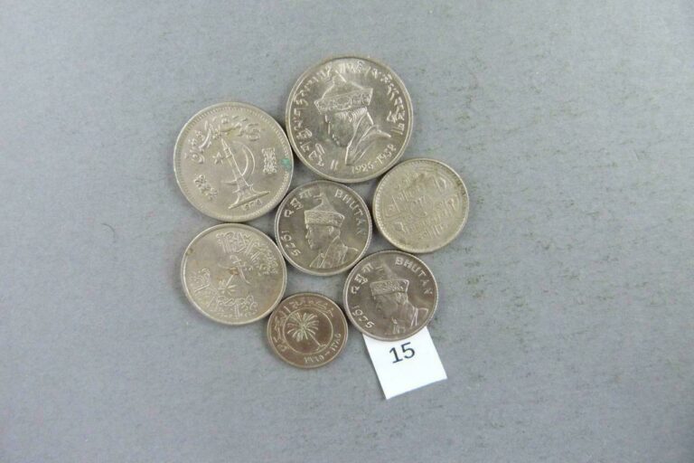 Read more about the article Lot of 7 50 Naya Paisa Bhutan 1966 1975 Bhutan 1970 Bahrain and Ect. Rare Coin #15