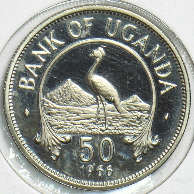 Read more about the article Uganda 1966 50 Cents African crowned crane animal Proof 904138 combine shipping