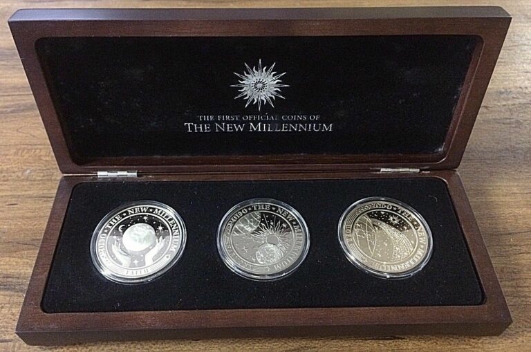 Read more about the article WORLD’S 1st  MILLENNIUM PROOF COINS KIRIBATI BOX SET of 3 VALUES ($5  $10 and $20)