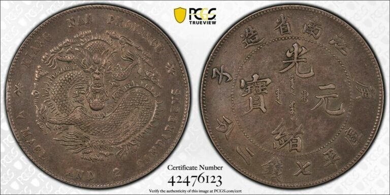 Read more about the article 500 Scarce China 1900 Kiangnan dollar  Nanking Mint. PCGS XF Details