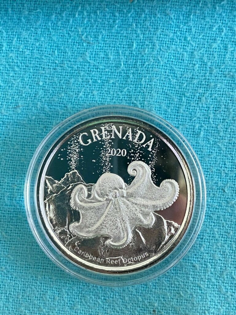 Read more about the article 2020 Grenada 1oz Silver Octopus BU-Proof-like In Capsule Mintage 25 000