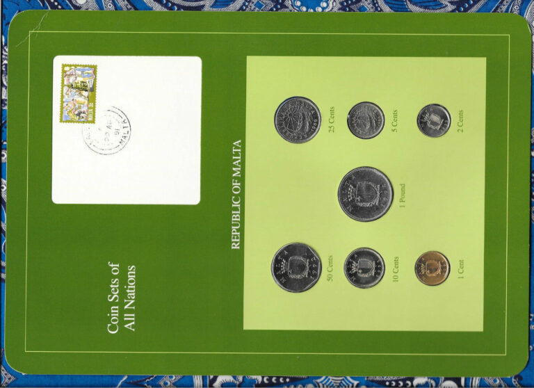 Read more about the article Coin Sets of All Nations Malta 1986-1994 UNC RARE 1 Pound 1994 25  5 cents 1986